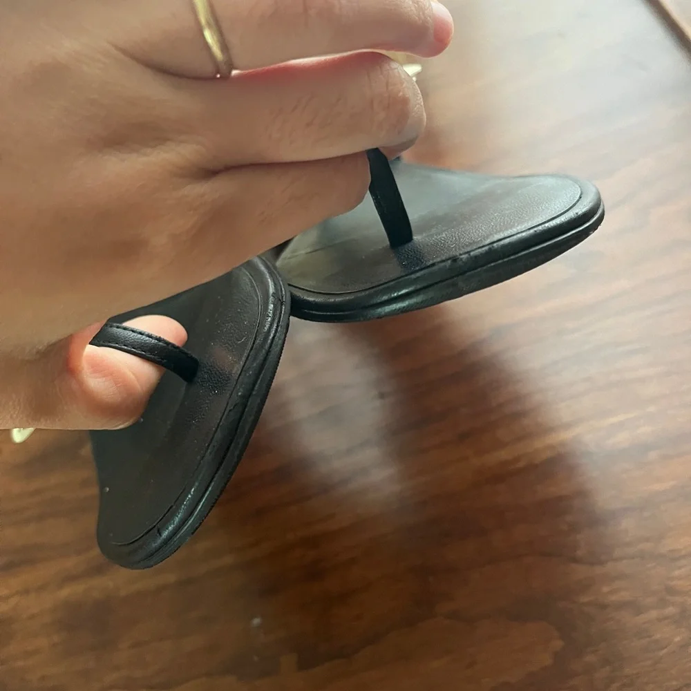 CHANEL Black and Cream Camellia Sandals